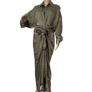 Chic Olive Long Sleeve Dress